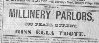 Foote, Ella millinary advertisement