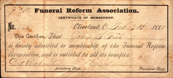 Funeral Reform Association membership (1888)