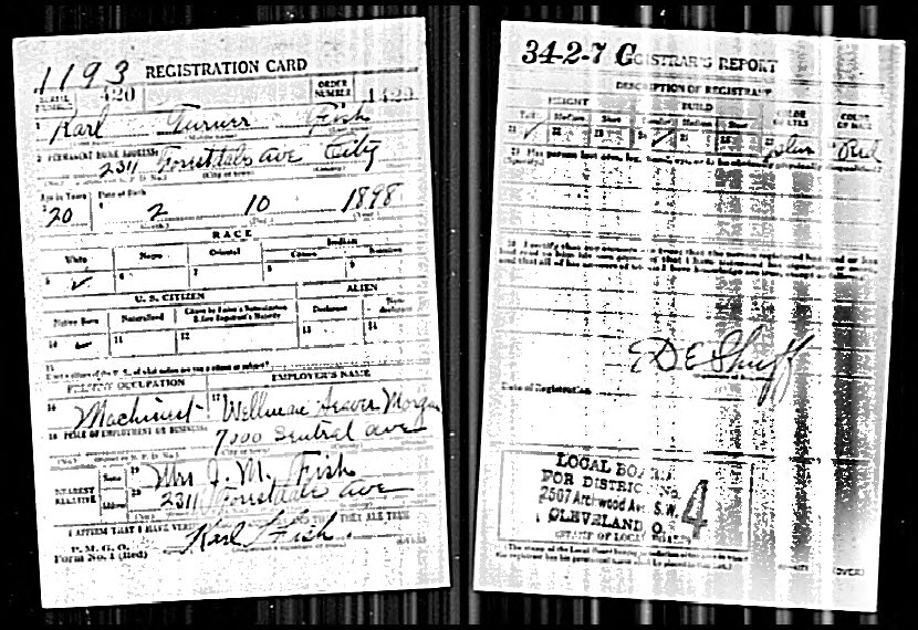 WWI Draft Card - Fish, Karl Turner