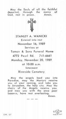 Holy Card from Funeral