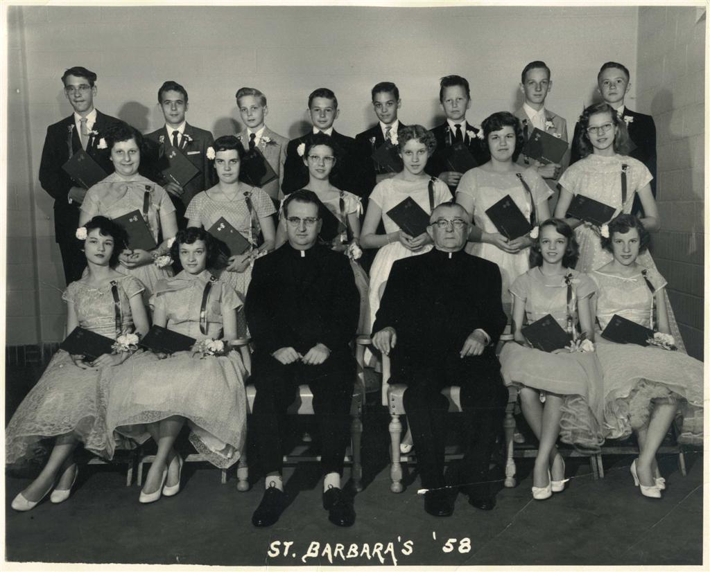 St. Barbara Elementary School 1958 - 8th grade graduation class(Collection of Sandra Wanicki Rozhon)