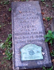 Grave marker for Ebenezer Fish Sr. and his wife, Lydia, at Denison Cemetery