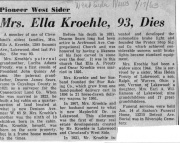 ObituaryKroehle, Ella (Sears) (Maternal granddaughter of Deacon James Sears)1963NOTE: Obituary erroneously states that Deacon Sears is her paternal grandfather.  It should say maternal. Her father was Charles D. Prouty.
