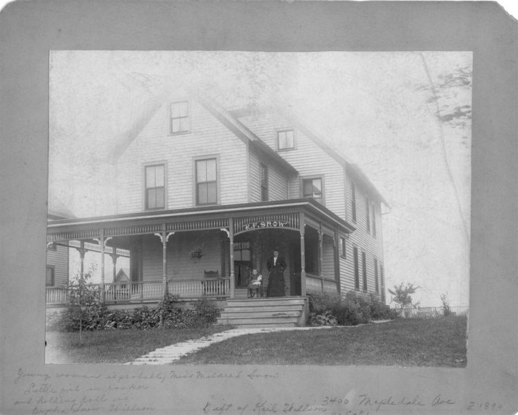 Image:Photo 3400 Mapledale - Snow house (Mildred Snow and child Orpha Snow Willson).jpg