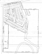 Entire Petty-Baldwin tract showing original street names. Newburgh became Denison, Hapgood became W.16th, Petty became W.15th, Highland became Botany.