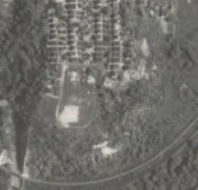Aerial photograph of Bridgeview Allotment 2 and Calgary Park (1951) - The original loop is visible.