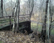 Bridge over a ravine in Riverside Cemetery (or what's left of it) - 2007Photo by Sandra Wanicki Rozhon