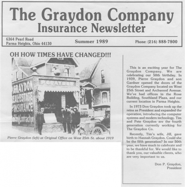 Image:Newsletter - Pierre Graydon Insurance - W25th and Archwood.jpg