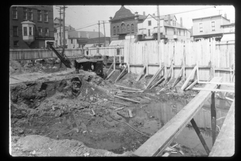 Image:Slide 3800 W25th - Masonic Hall construction site (GAR in background) (1932).jpg