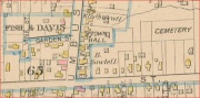 1881 Atlas showing location of Benjamin Sawtell's property on Newburgh St. (now Denison Ave.)