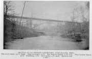 Bridge over a ravine in Riverside Cemetery - 1896Note the pond below.  This was later filled in, the road put in, and an area created for Babyland.