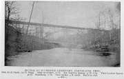 Bridge over a ravine in Riverside Cemetery - 1896Note the pond below.  This was later filled in, the road put in, and an area created for Babyland.