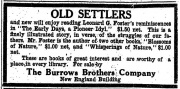 1911 ad for Leonard G. Foster's poetry books as it appeared in The Cleveland Plain Dealer Nov 11, 1911 issue.